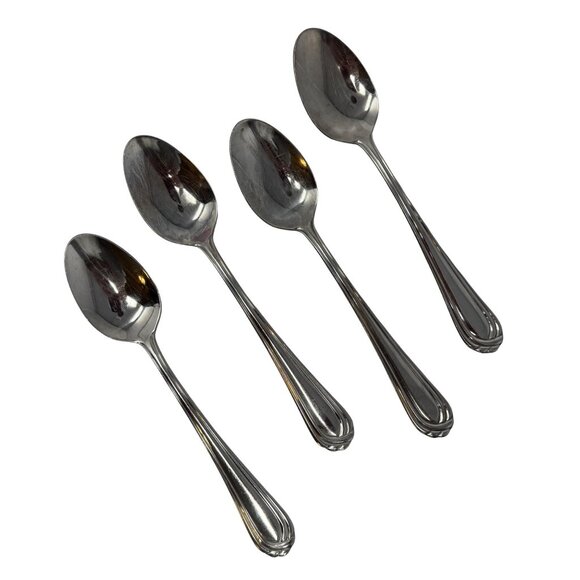 4 VTG Oval Place Spoons OTTAWA Oneida Stainless Steel Flatware, vintage flatware - Picture 1 of 3